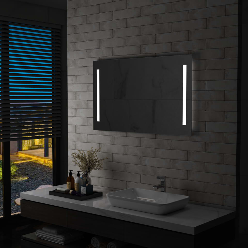 vidaXL Badezimmer-Wandspiegel mit LEDs 100x60 cm