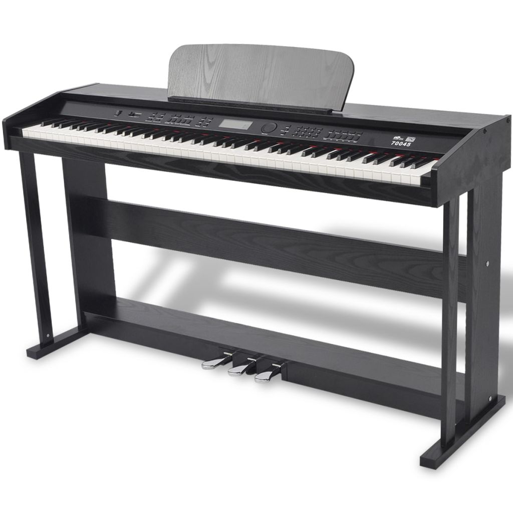 vidaXL Digitalpiano mit 88 Tasten und Pedalen Schwarz Melaminplatte  