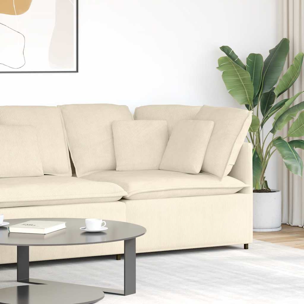 vidaXL Modulares Sofa Eckmodul mit Kissen Creme 100 cm