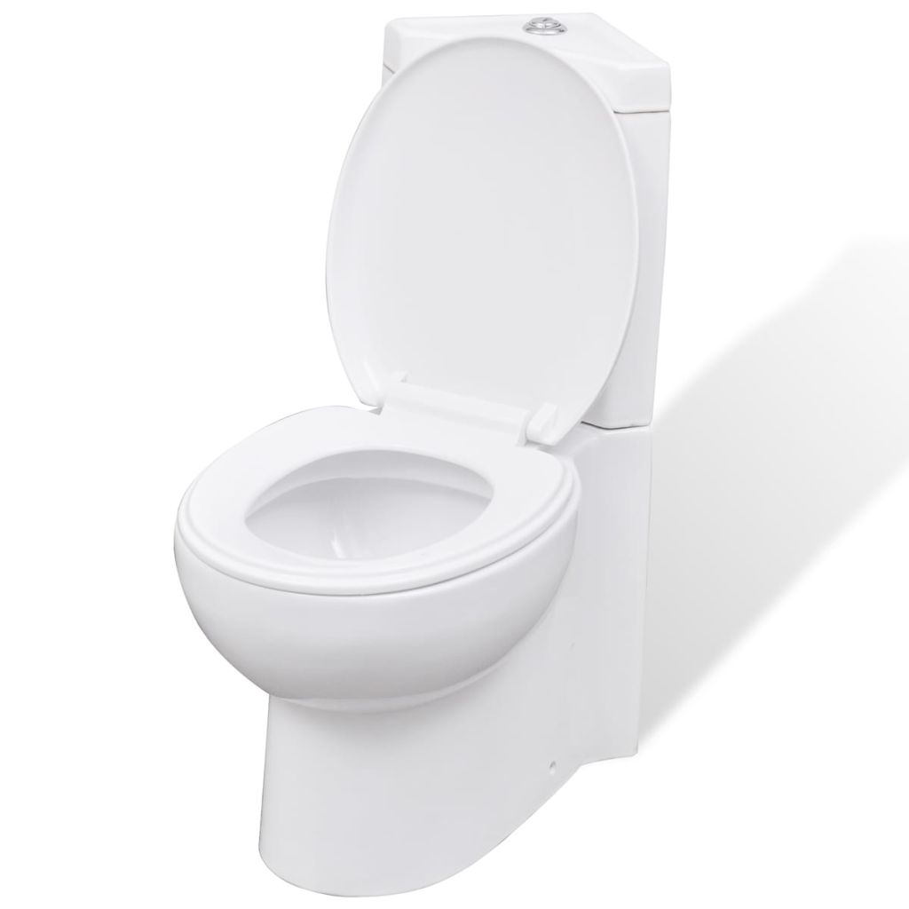 vidaXL Toilette für Ecke Keramik Weiß