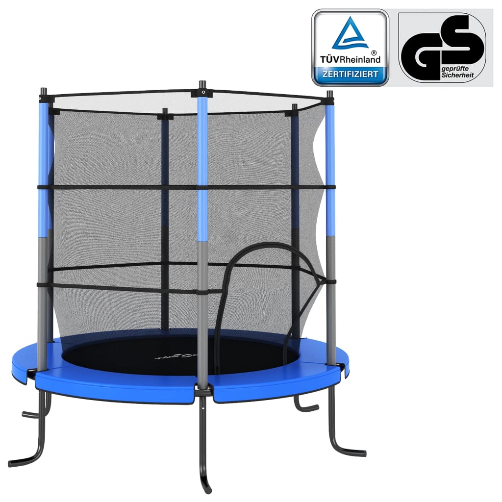 vidaXL Trampolin mit Sicherheitsnetz Rund 140x160 cm Blau