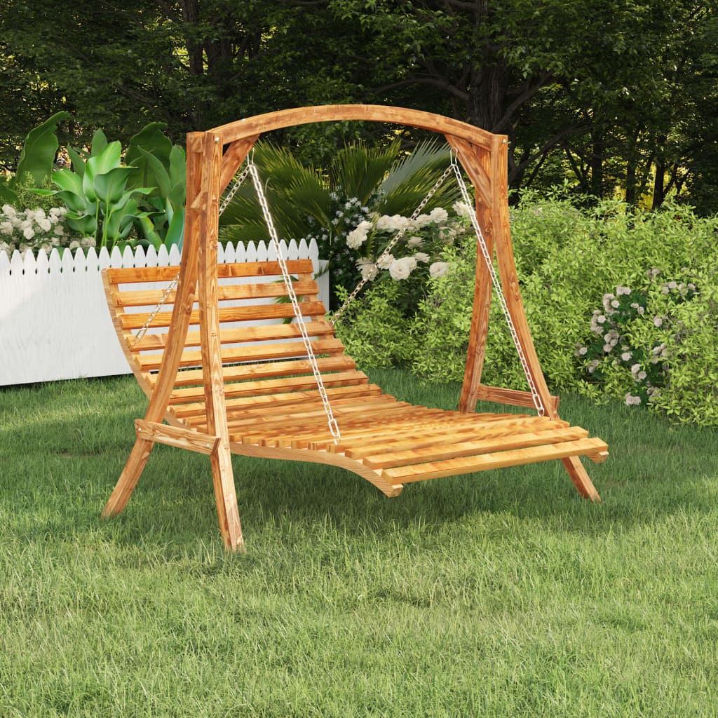 vidaXL Bett-Schaukel Bugholz Massiv mit Teak-Finish 115x147x46 cm