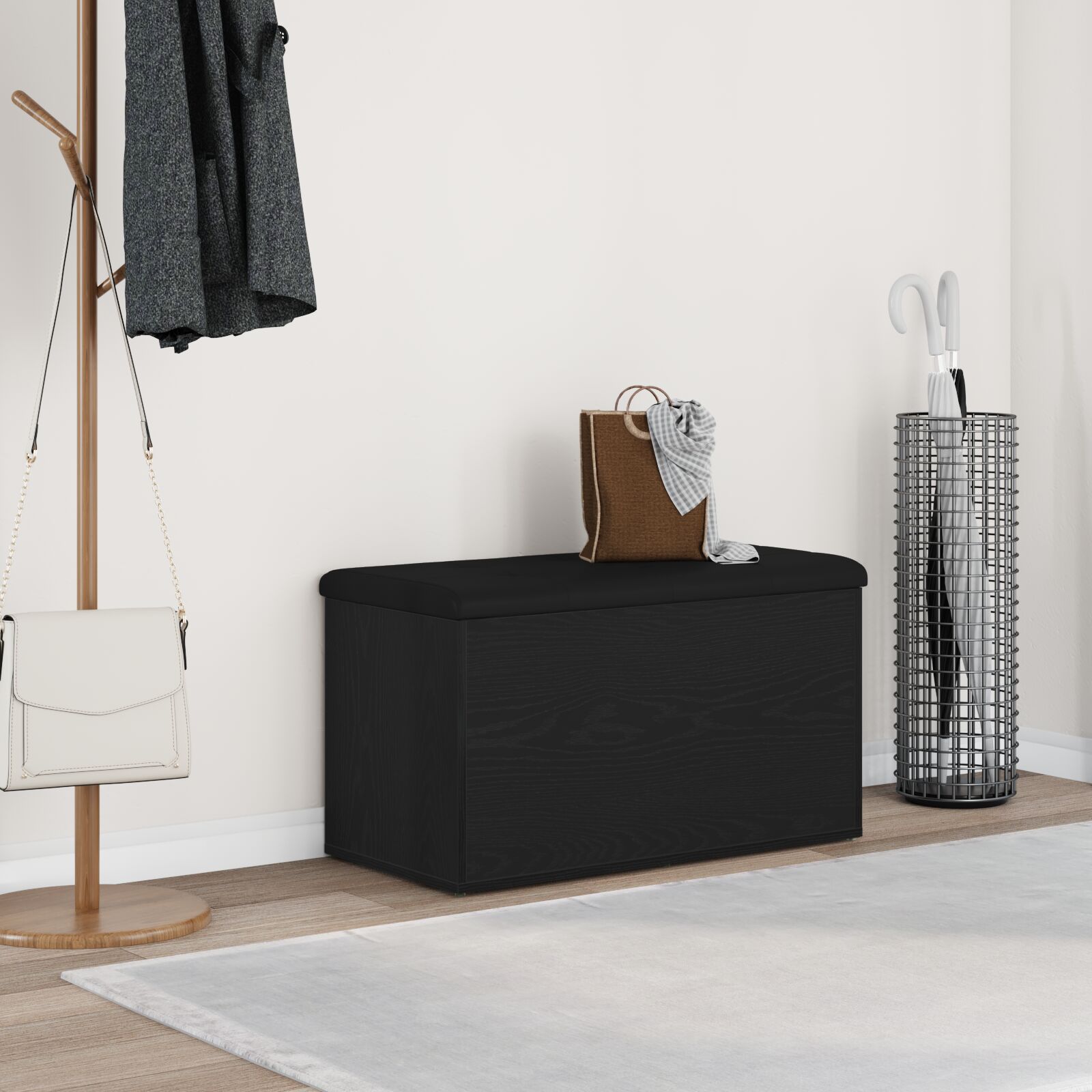 vidaXL Aufbewahrungsbank Schwarze Eiche 80x40x45 cm Furnier