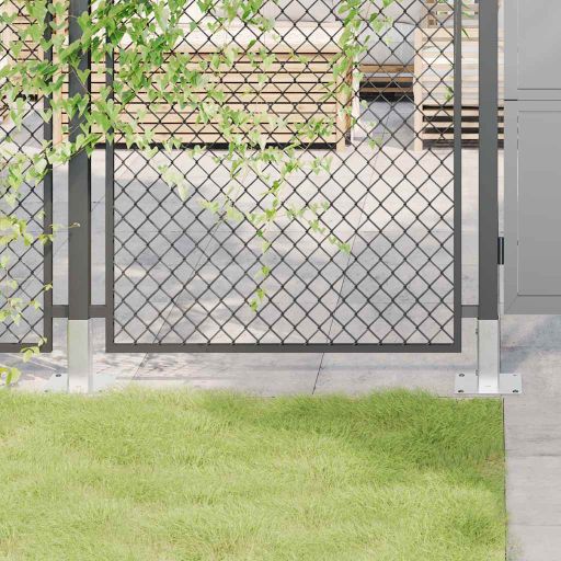vidaXL Pfostenträger Quadratisch 4Stk. Silber 46x46mm Verzinkter Stahl