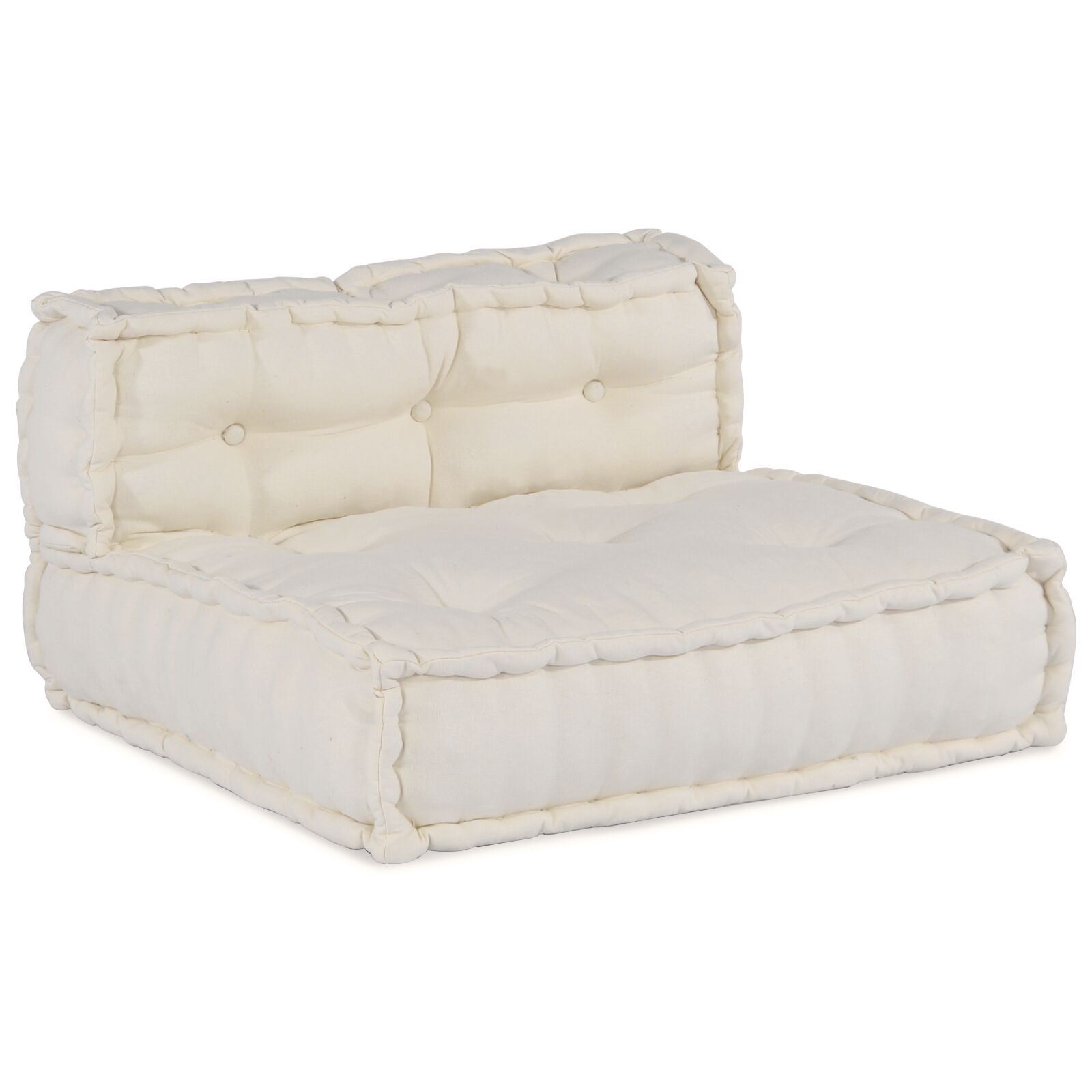 vidaXL 4-Sitzer Modular Pouffe Sofa Umwandelbar Creme Stoff