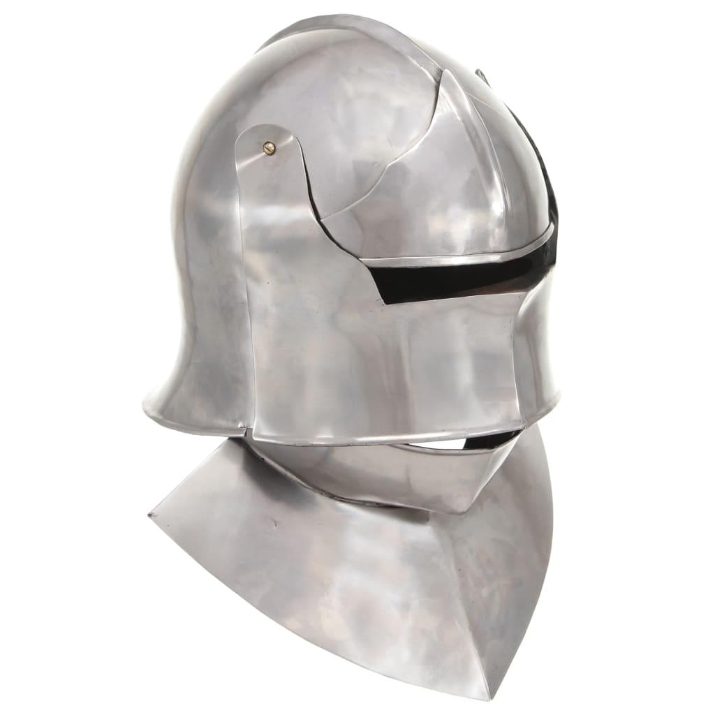 vidaXL Mittelalterlicher Ritterhelm Antik Replik LARP Silbern Stahl 