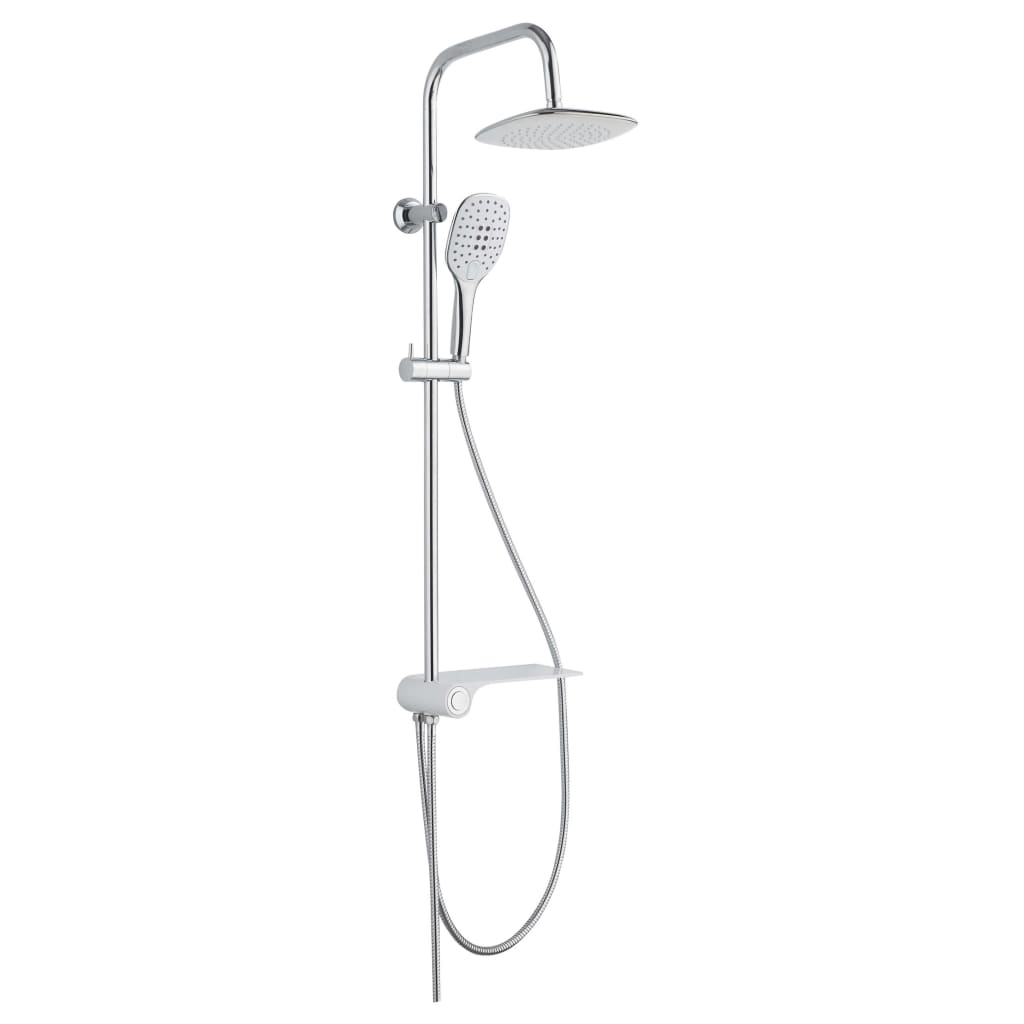 SCHÜTTE Überkopf-Brauseset mit Ablage AQUASTAR Weiß-Chrom