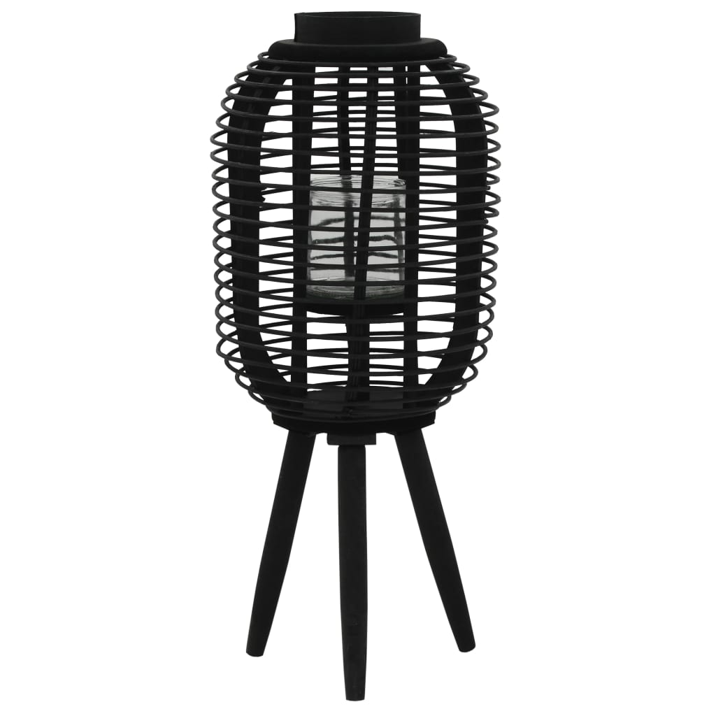 vidaXL Standkerzenhalter Bambus Schwarz