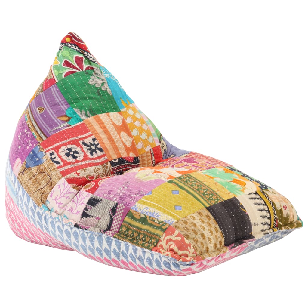 vidaXL Beanbag Mehrfarbig Stoff Patchwork
