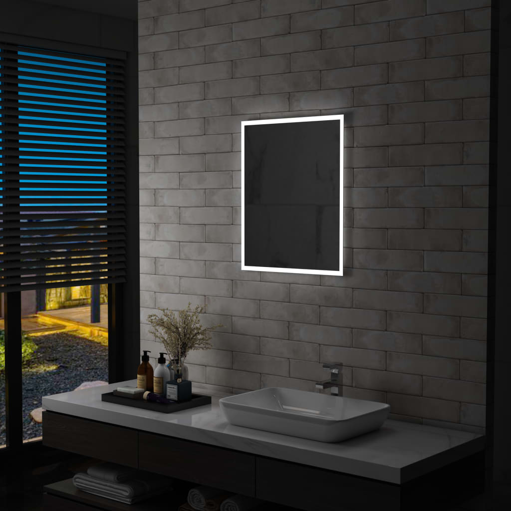 vidaXL Badezimmer-Wandspiegel mit LEDs 50x60 cm