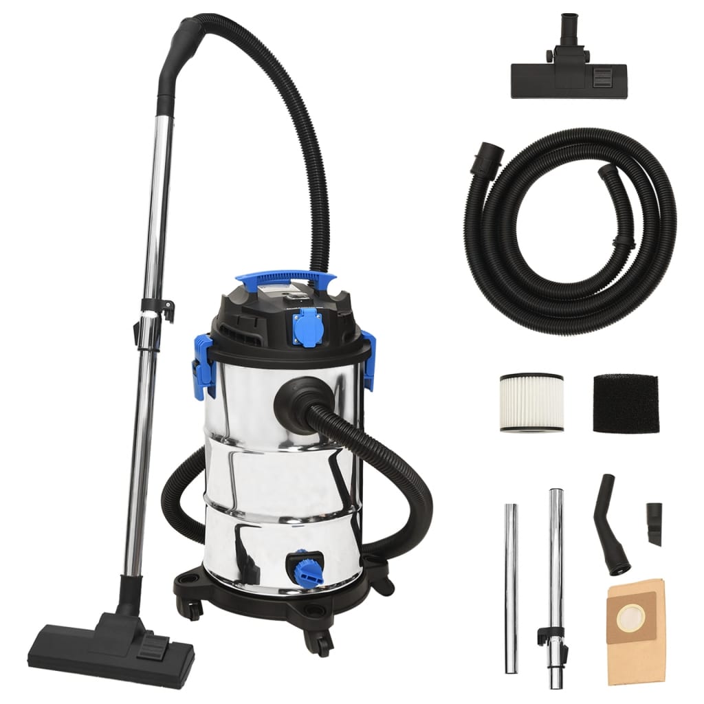 vidaXL Nass- und Trockensauger 1200 W 30 L Silbern