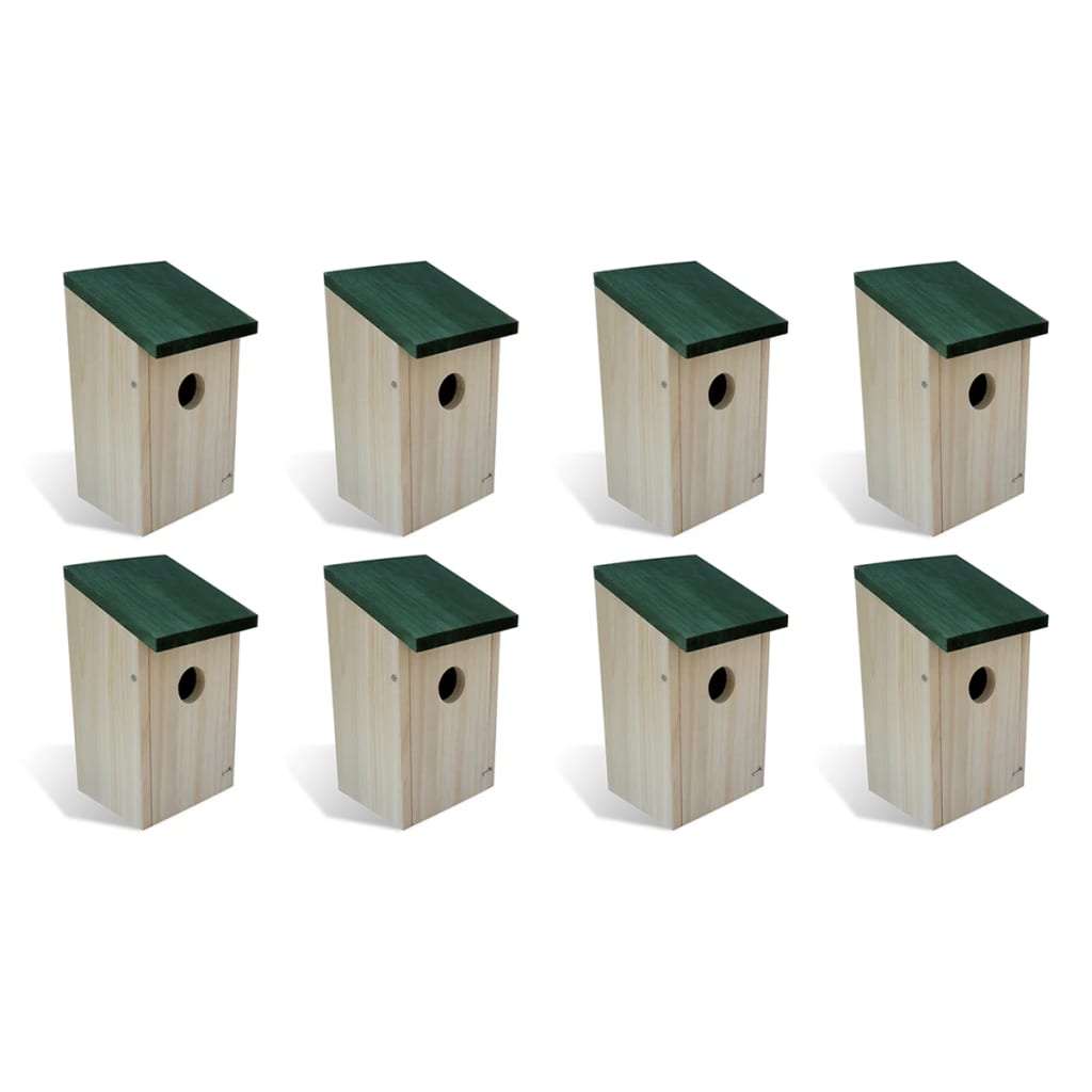 vidaXL Vogelhäuser 8 Stk. Holz 12x12x22 cm
