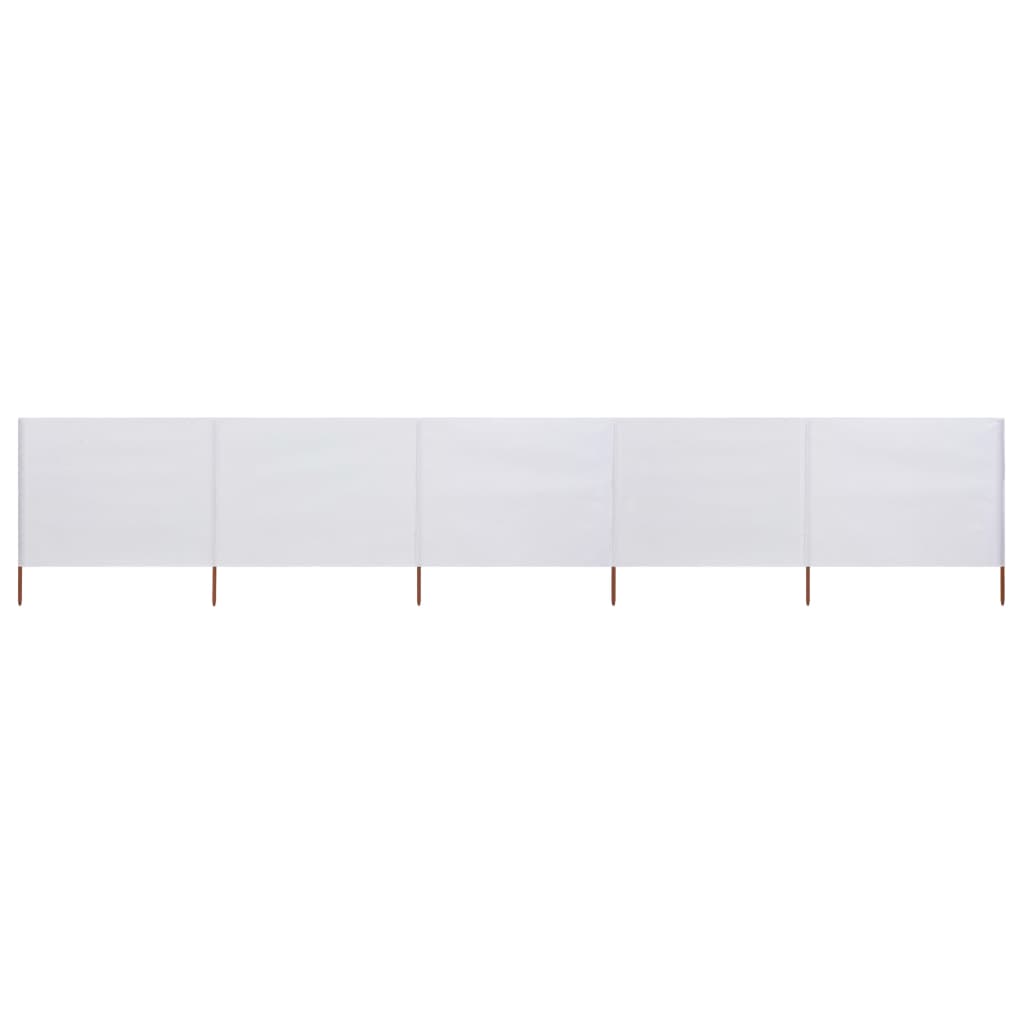 vidaXL 5-teiliges Windschutzgewebe 600 x 120 cm Sandweiß