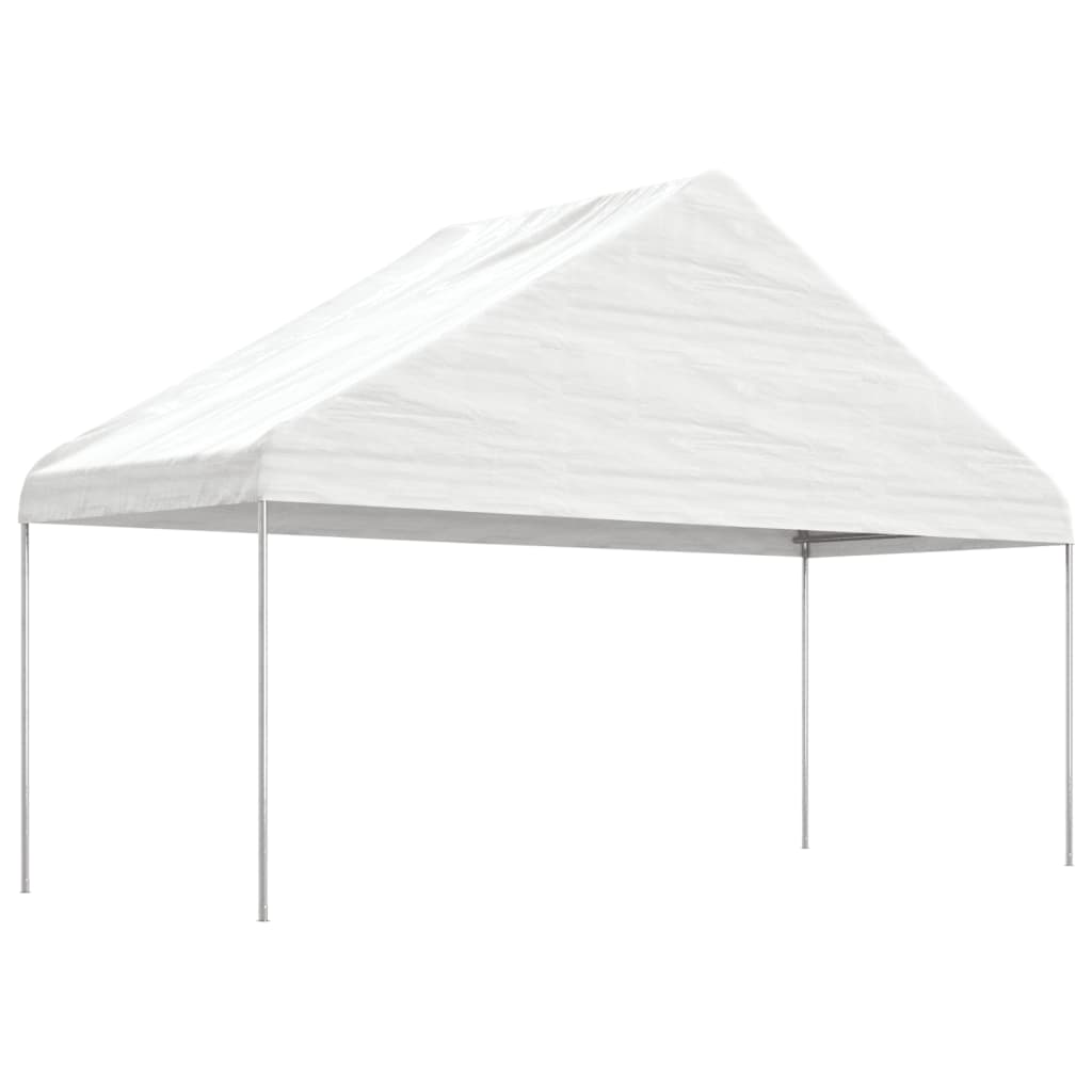  vidaXL Pavillon mit Dach Weiß 5,88x2,23x3,75 m Polyethylen