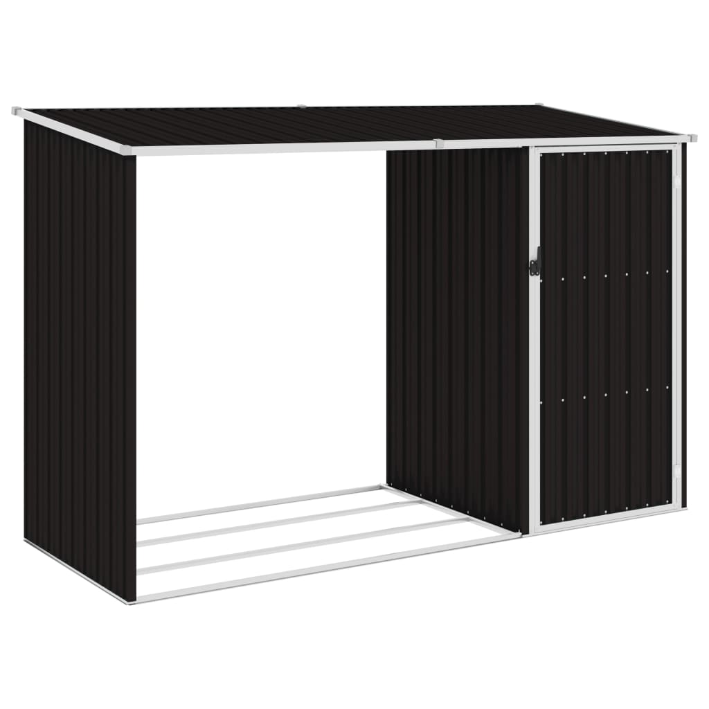 vidaXL Garten Brennholzlager Braun 245x98x159 cm Verzinkter Stahl   