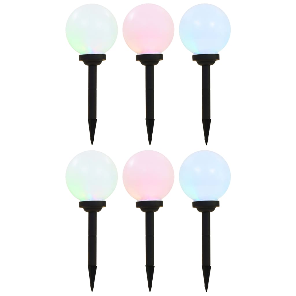 vidaXL Außen-Solarlampen 6 Stk. LED Kugel 20 cm RGB