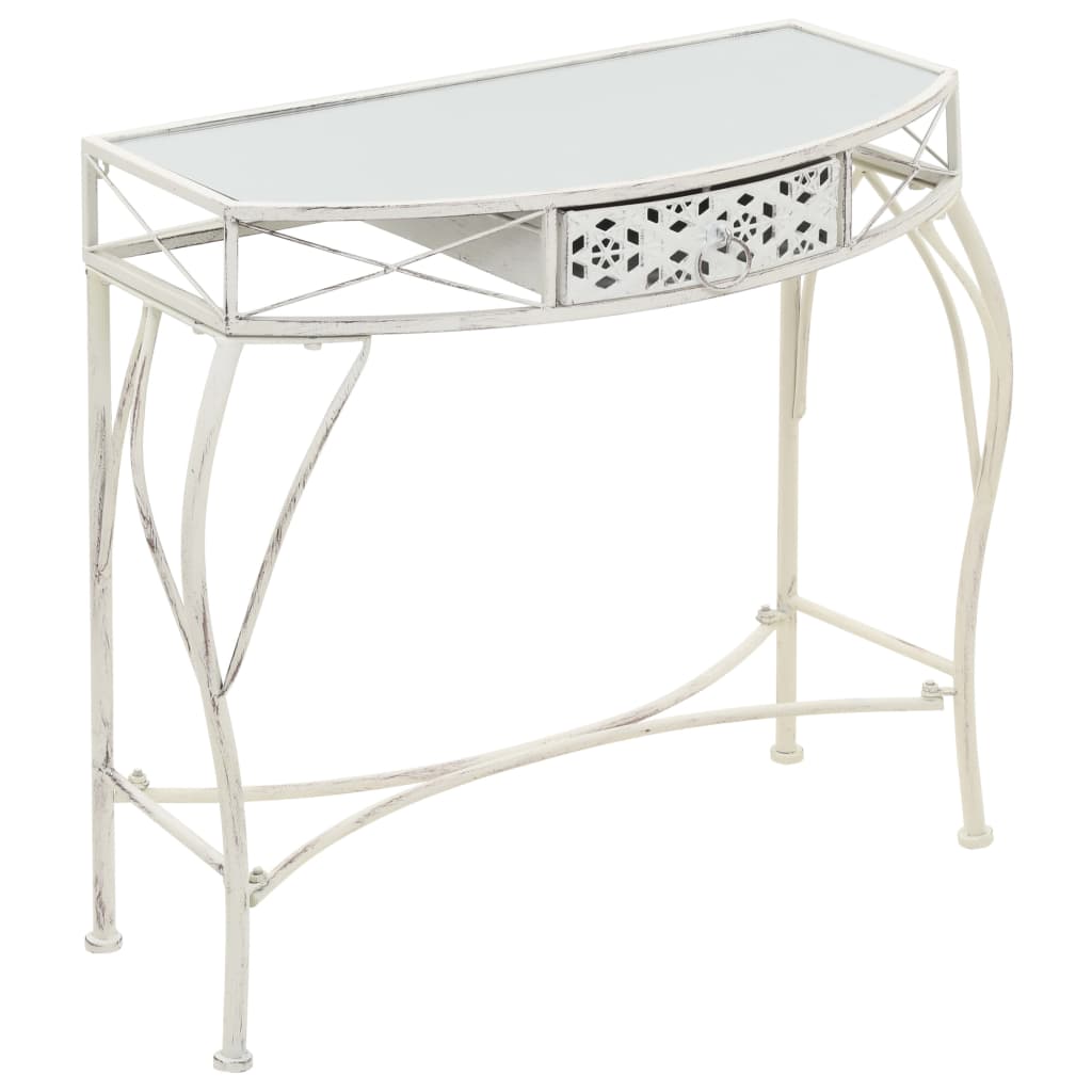    vidaXL Beistelltisch Französischer Stil Metall 82x39x76 cm Weiß