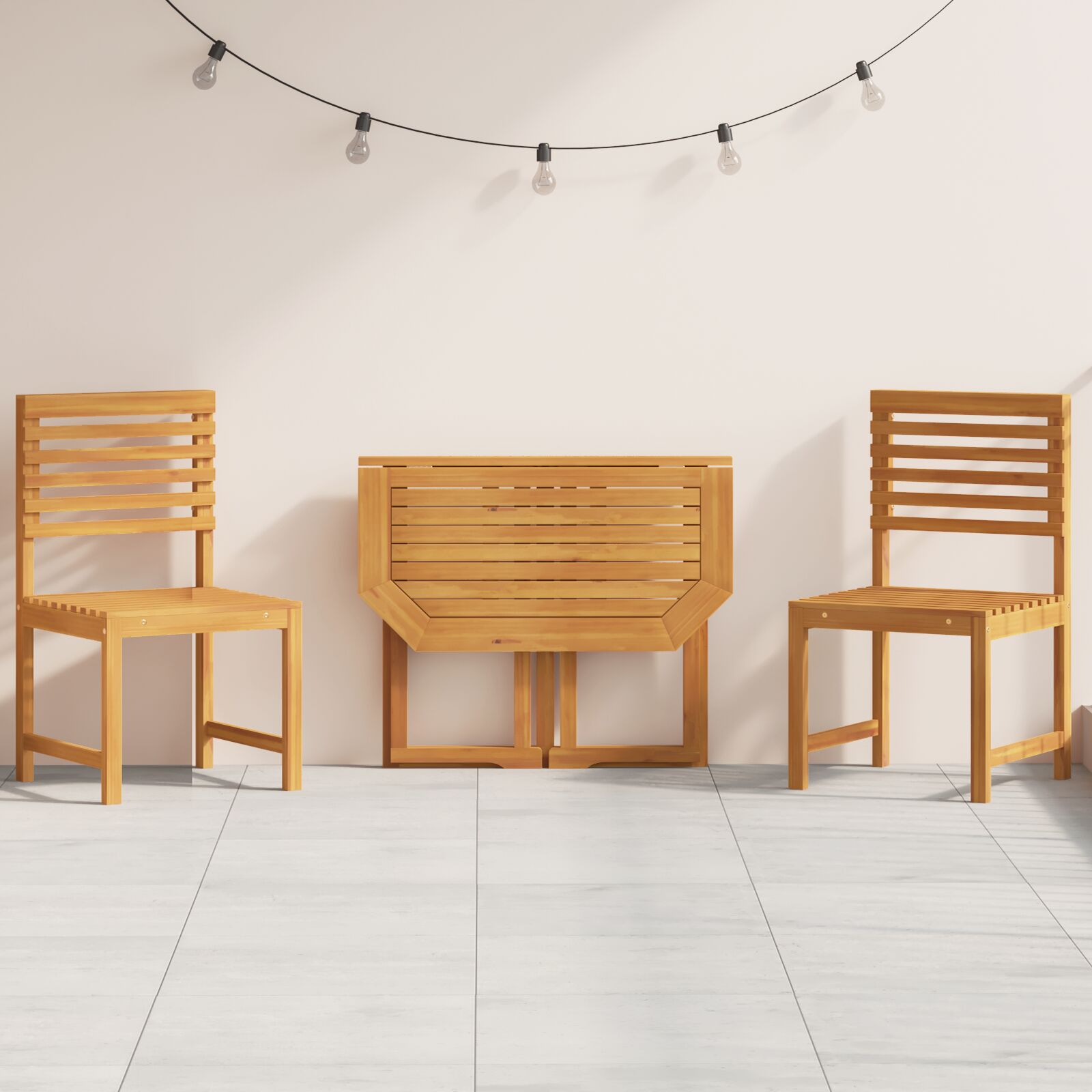 vidaXL 3-teiliges Bistro-Set für den Garten aus massivem Akazienholz