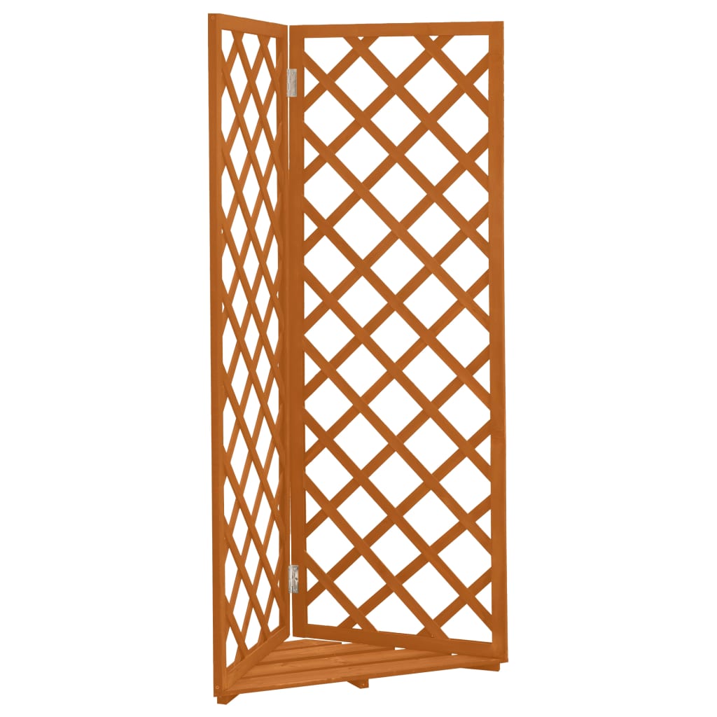 vidaXL Eck-Rankgitter Orange 50x50x145 cm Massivholz Tanne  