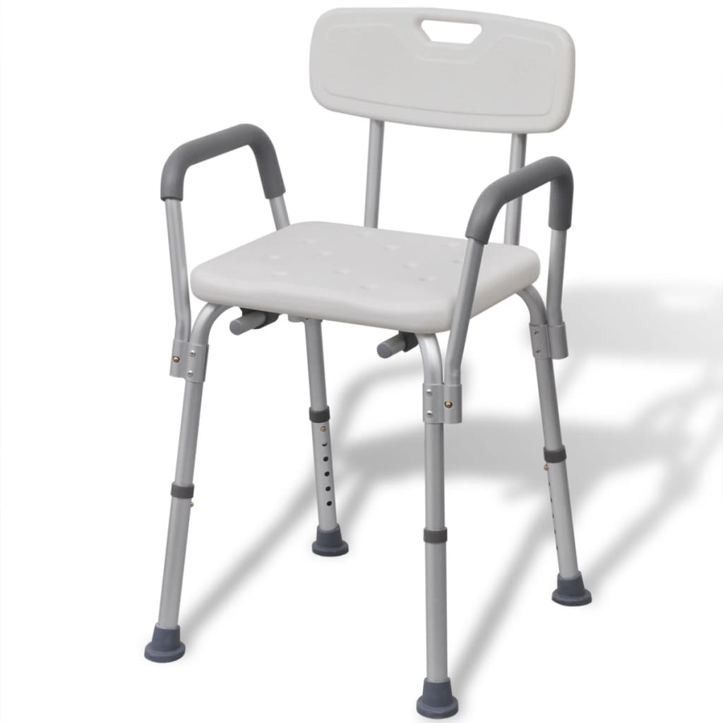vidaXL Duschstuhl Aluminium Weiß 