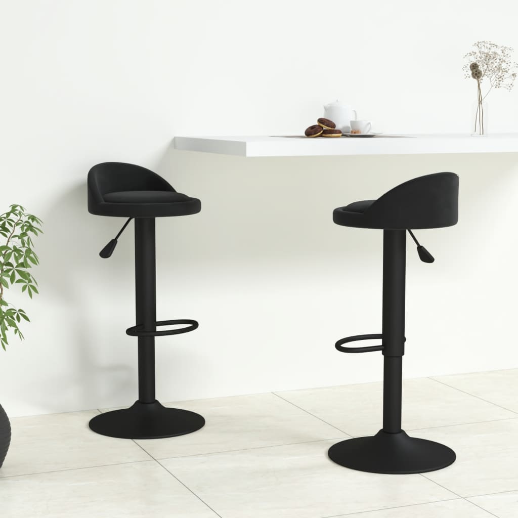  vidaXL Barhocker 2 Stk. Schwarz Samt