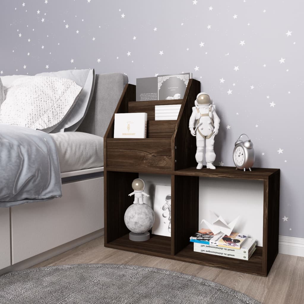 vidaXL Kinder-Bücherregal Räuchereiche 71x30x78,5 cm Holzwerkstoff