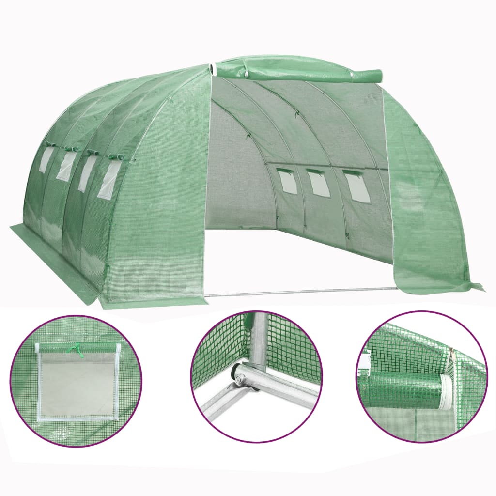 vidaXL Gewächshaus 16 m² 4x4x2 m