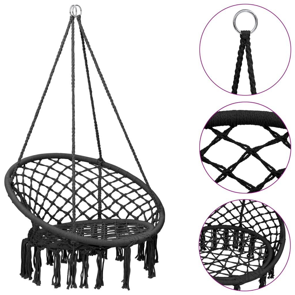 vidaXL Hängesessel 80 cm Anthrazit