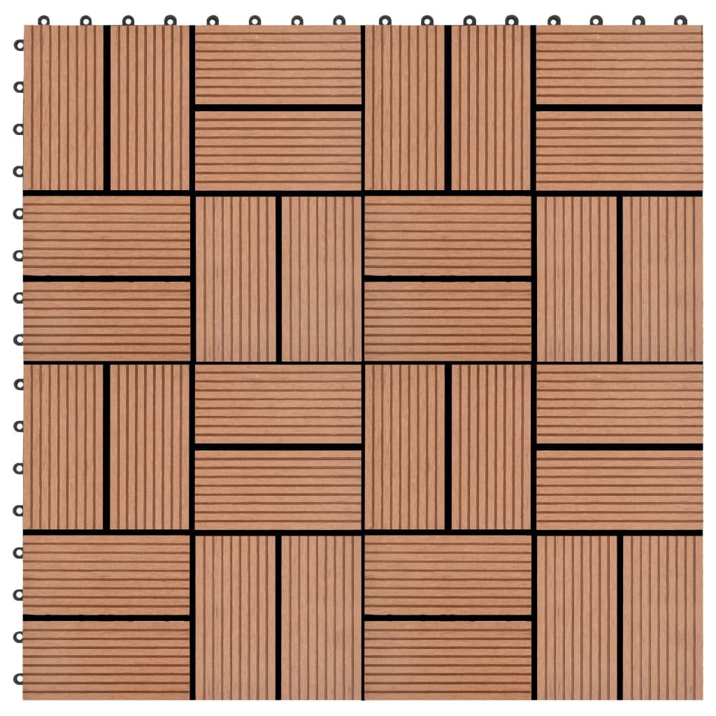 vidaXL 22 Stk. Terrassenfliesen 30 x 30 cm 2 qm WPC Braun