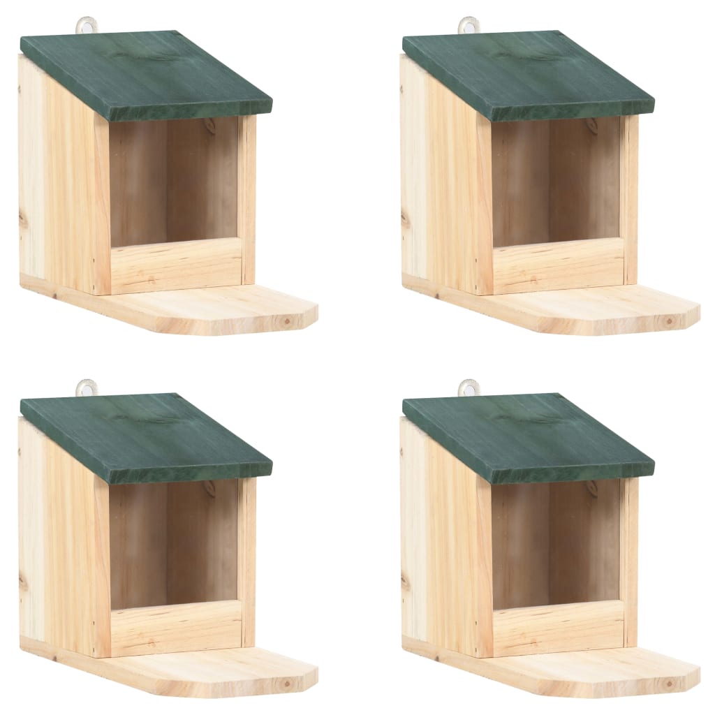 vidaXL Eichhörnchen Futterhäuser 4 Stk. Tannenholz 