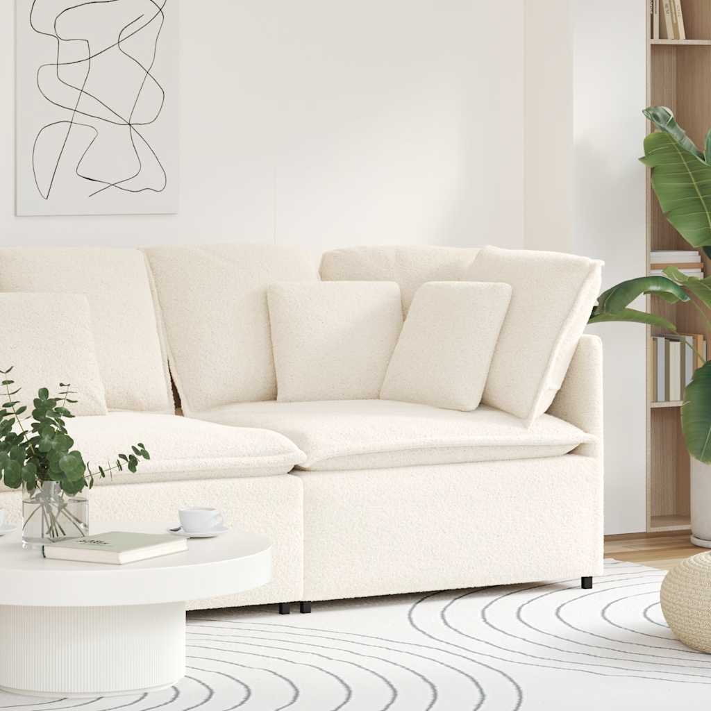 vidaXL Modulares Sofa Eckmodul mit Kissen Creme 100 cm