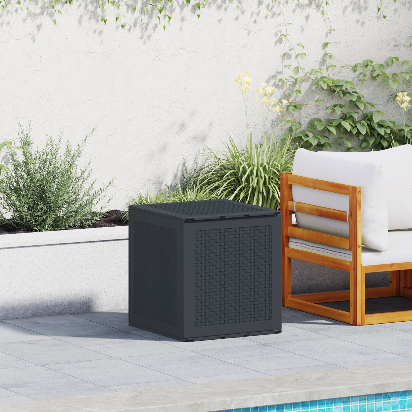 vidaXL Garten Aufbewahrungsbox Anthrazit 55x53x57 cm PP