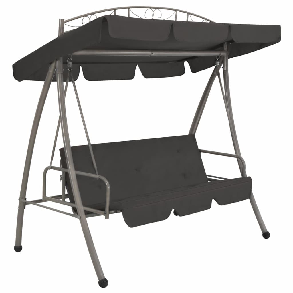 vidaXL Gartenschaukel mit Bettfunktion und Dach 198×120×205 cm Stahl 