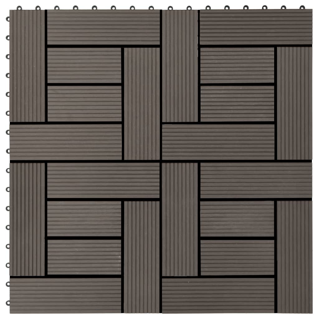 vidaXL 22 Stk. Terrassenfliesen 30 x 30 cm 2 qm WPC Dunkelbraun