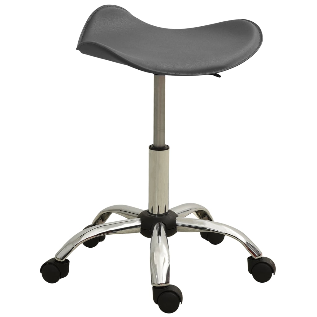 vidaXL Friseur Rollhocker Grau Kunstleder