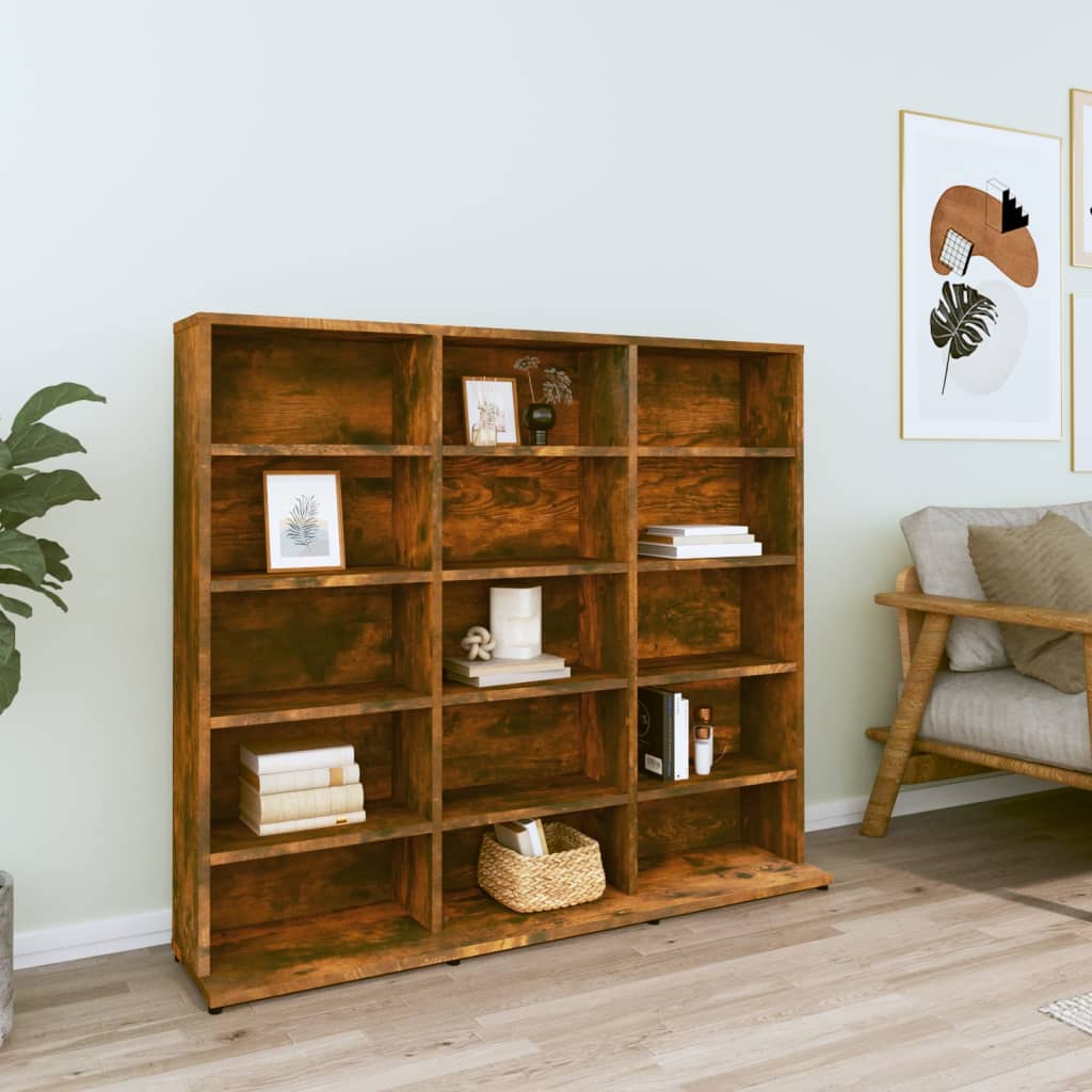 vidaXL CD-Regal Räuchereiche 100x23x89,5 cm Holzwerkstoff
