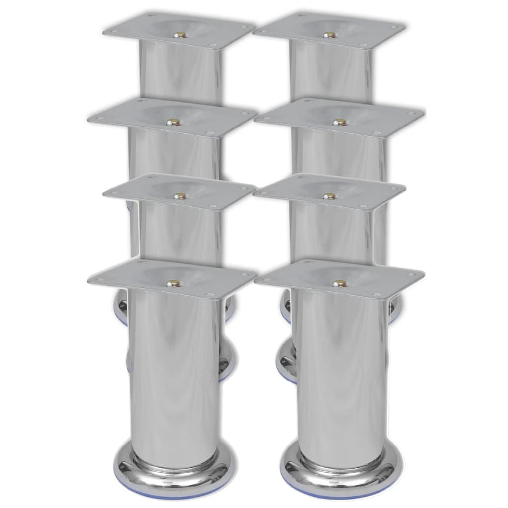 vidaXL Runde Sofabeine 8 Stk. Chrom 120 mm