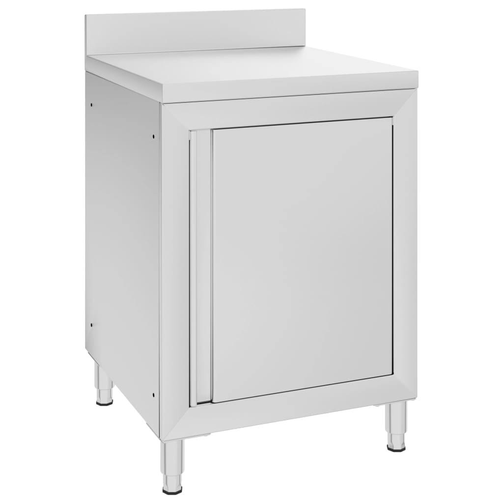 vidaXL Gastro-Arbeitstisch mit Schrank 60x60x96 cm Edelstahl 