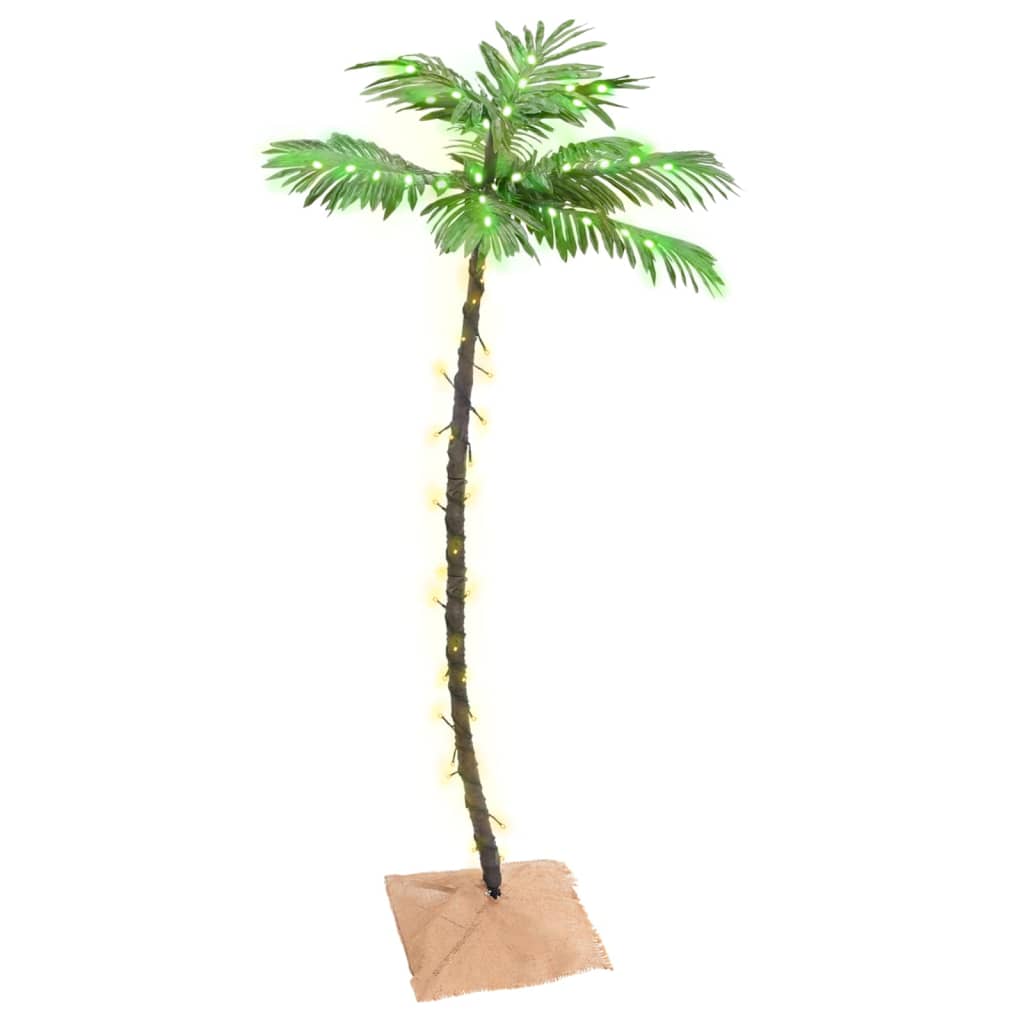 vidaXL Künstliche Palme mit 88 LEDs Warmweiß 150 cm