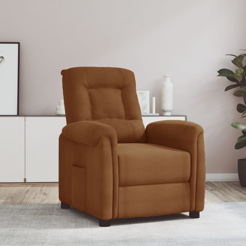vidaXL Aufstehsessel Braun Mikrofasergewebe