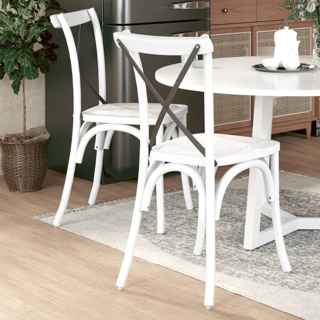 vidaXL 2 Stk. Esszimmerstühle Massivholz Buche