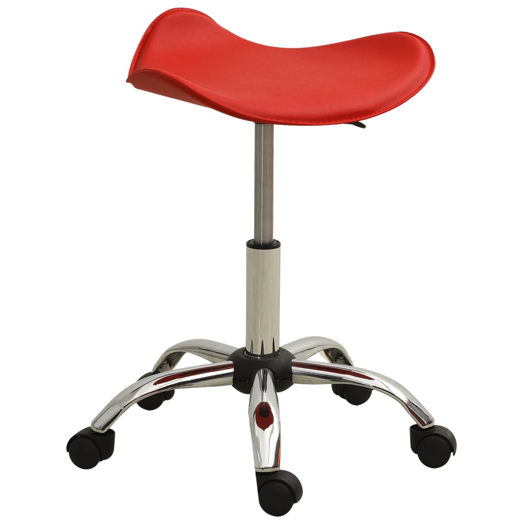 vidaXL Friseur Rollhocker Rot Kunstleder