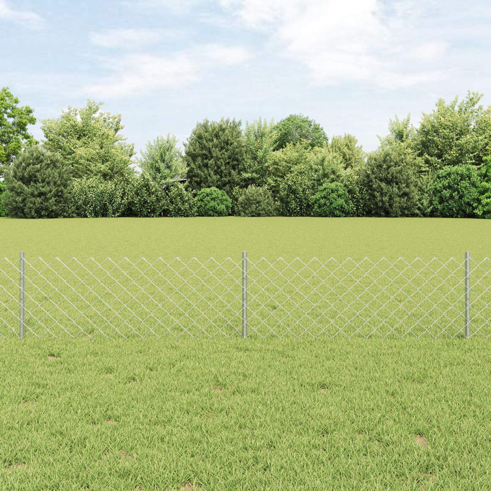 vidaXL Drahtzaun mit 10 U-Pfosten Silber 0,4 x 10 m Stahl