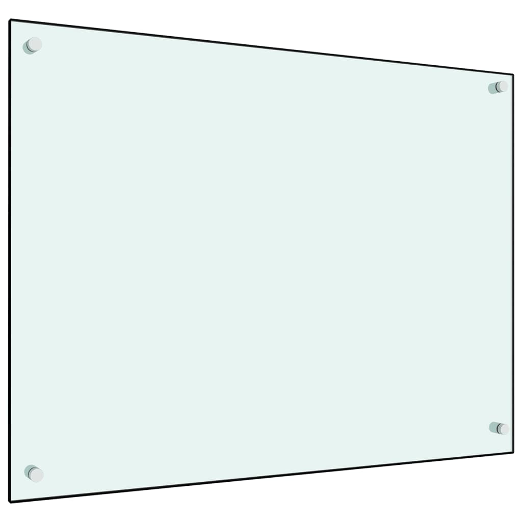  vidaXL Küchenrückwand Weiß 80x60 cm Hartglas