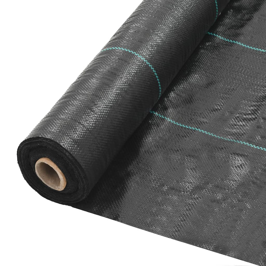 vidaXL Unkrautfolie PP 1x25 m Schwarz