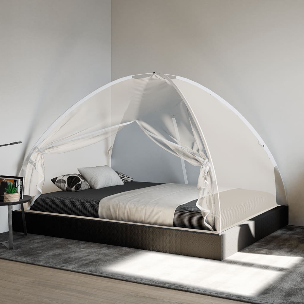 vidaXL Moskito-Netzzelt Mongolisch 220 Mesh Weiß 200x200x135 cm
