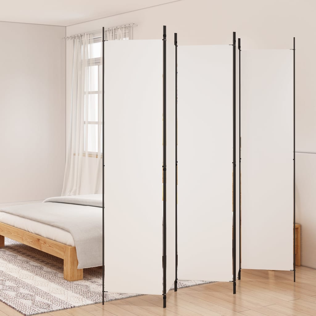  vidaXL 5-tlg. Paravent Weiß 250x220 cm Stoff