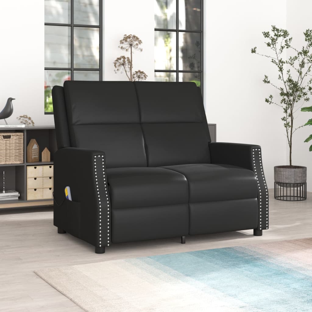 vidaXL 2-Sitzer Massagesessel Schwarz Kunstleder