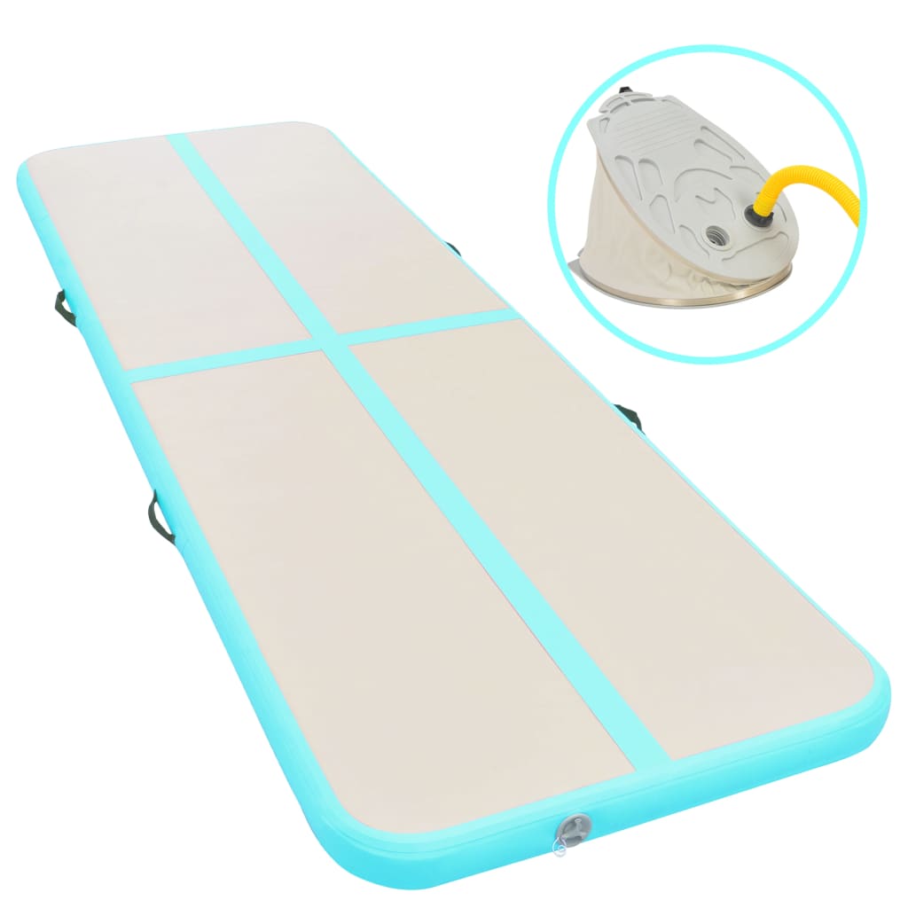 vidaXL Aufblasbare Gymnastikmatte mit Pumpe 300x100x10 cm PVC Grün 