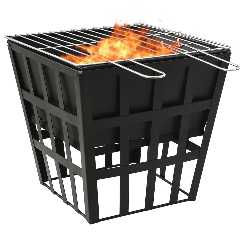 vidaXL 2-in-1 Feuerstelle und Grill 34x34x48 cm Stahl   